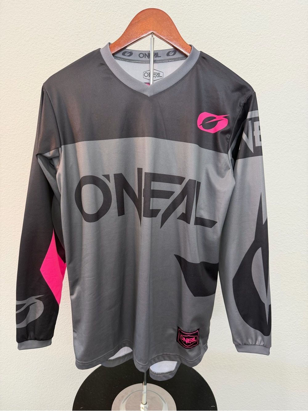 O'NEAL Women's Gray & Pink Long Sleeve Performance Tee